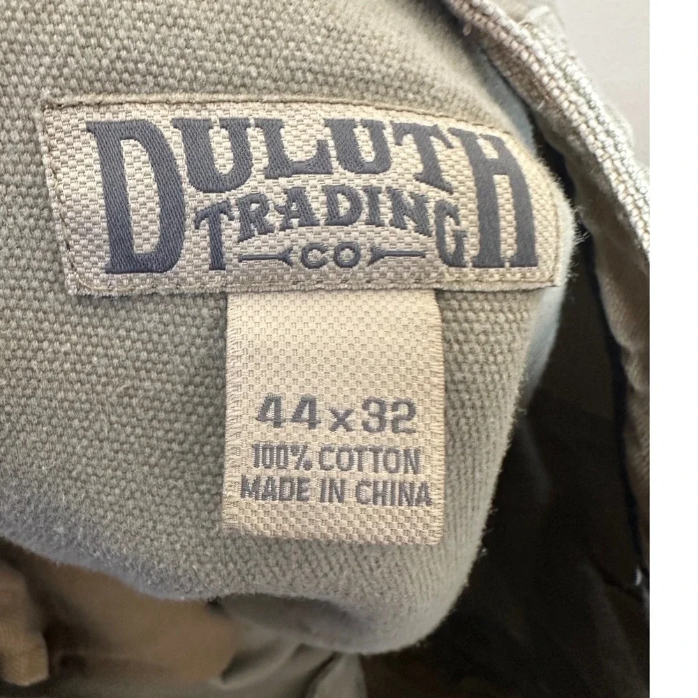 Duluth Trading Fire Hose Tan Canvas Work Pants Cargo Utility‎ 44x32 Heavy Duty